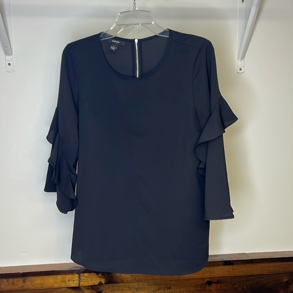 Alfani Black 3/4 Sleeve Flowy‎ Blouse- S